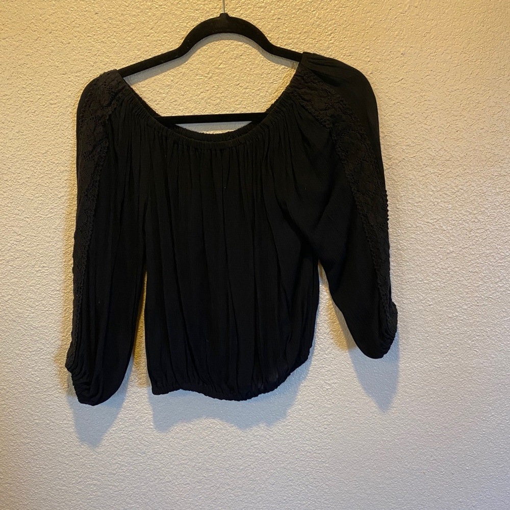 Black off the shoulder top
